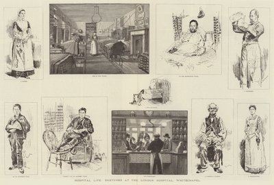 Hospital Life, Skitser på London Hospital, Whitechapel af William Douglas Almond