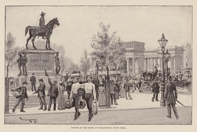 Statue af hertugen af Wellington, Hyde Park (kobberstik) af William Douglas Almond