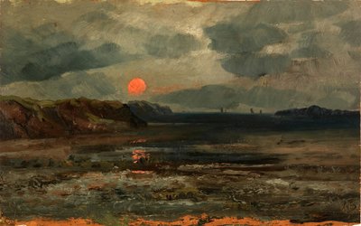 Solopgang over fiskevande--Maine, ca. 1880. af William E. Norton