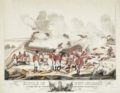 Slaget ved New Orleans og generalmajor Packenhams død af William Edward (after) West