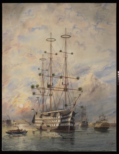 HMS Victory (akvarel) af William Edward Atkins