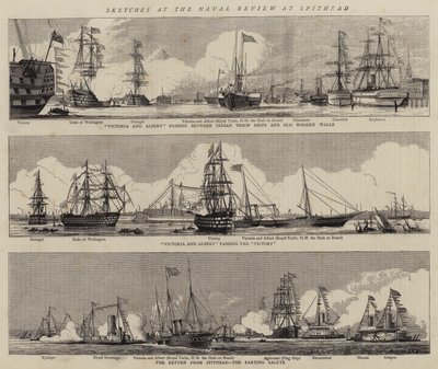 Skitser ved Naval Review ved Spithead (gravering) af William Edward Atkins
