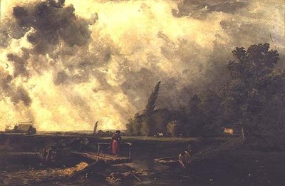 Scene på bredden af Medway - En stormfuld dag af William Edward Dighton