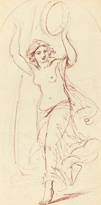 Dansende kvinde med en tamburin af William Edward Frost