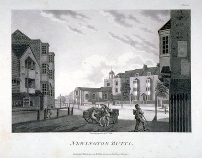 Newington Butts, Southwark, London, 1792. af William Ellis
