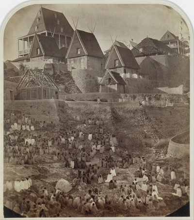 Udsigt over Antsahatsiroa, Madagaskar, 1862-65. af William Ellis