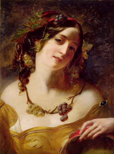 A Bacchante (olie på møllekarton) af William Etty