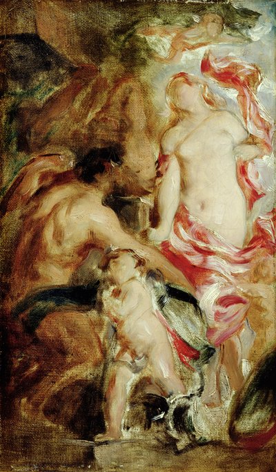 Allegorisk studie, en skitse (olie på lærred) af William Etty