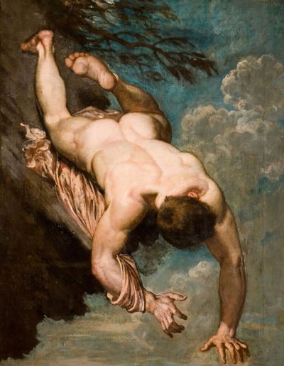 Manlius slynget fra klippen, 1818. af William Etty
