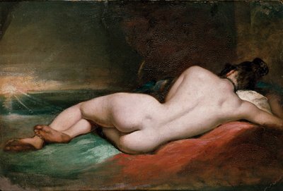 Nøgen kvinde tilbagelænet, begyndelsen af 1800-tallet. af William Etty