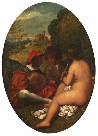 Pastoralkoncert, efter Titian (olie på lærred fastgjort på panel) af William Etty