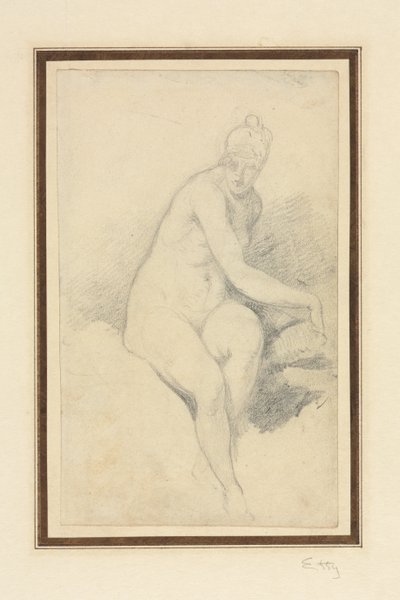 Siddende nøgen af William Etty