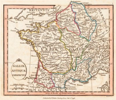 Oldtidens Gallien. Kort. af William Faden