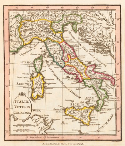 Det gamle Italien. Kort. af William Faden