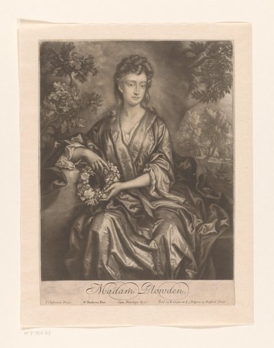 Portret af Sarah Chicheley Madam Plowden (titel på objekt) af William Faithorne (I)