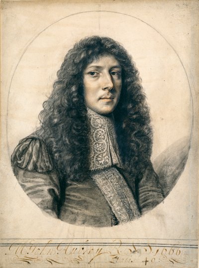 Portræt af John Aubrey, 1666 af William Faithorne