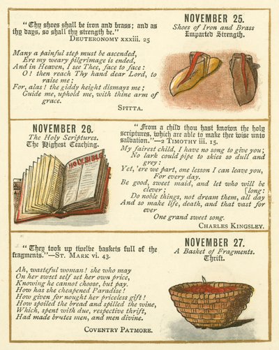 Side fra The Bible Emblem Anniversary Book (farvelitografi) af William Foster