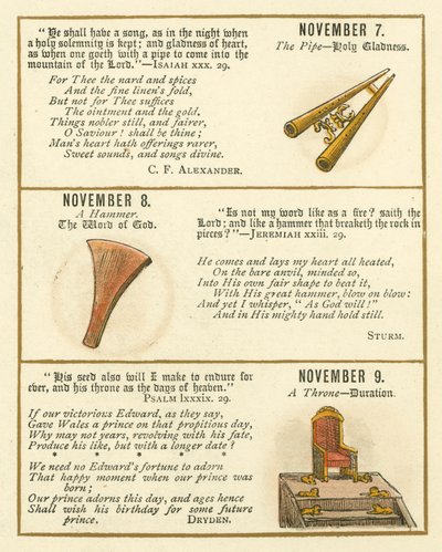 Side fra The Bible Emblem Anniversary Book (farvelitografi) af William Foster