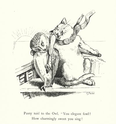 Uglen og kussekatten (gravering) af William Foster