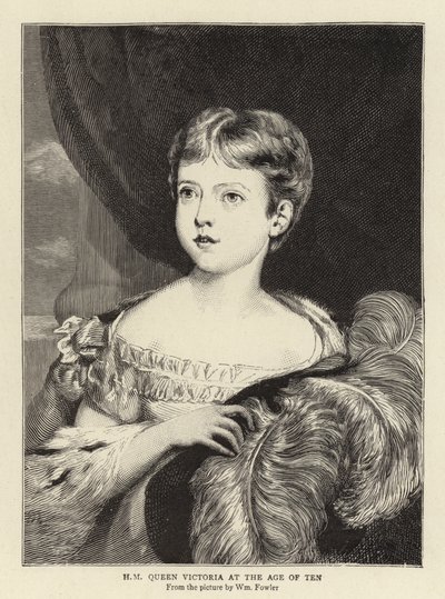 H M Dronning Victoria i en alder af ti af William Fowler