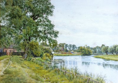 På Ouse ved Hemingford Grey, med herregården i det fjerne af William Fraser Garden