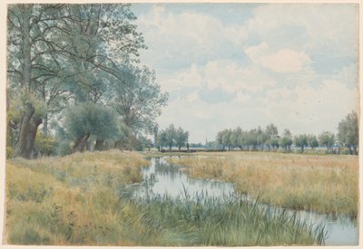 Flodlandskab nær St. Ives, Huntingdonshire af William Fraser Garden