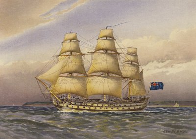 Slagskib, omkring 1760 af William Frederick Mitchell