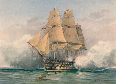 The Victory, lanceret 1765, slutningen af det 19.-begyndelsen af det 20. århundrede. af William Frederick Mitchell