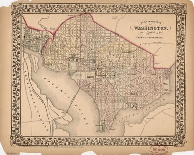 Plan for byen Washington - hovedstaden i Amerikas Forenede Stater af William Gamble