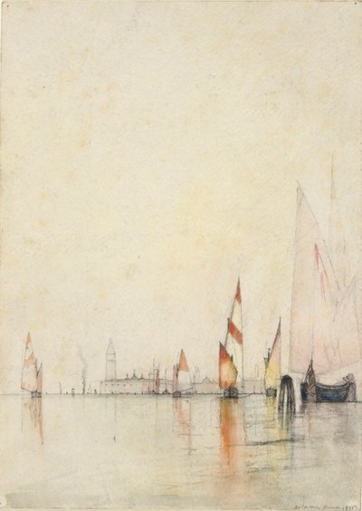 Både på lagunen, Venedig af William Gedney Bunce