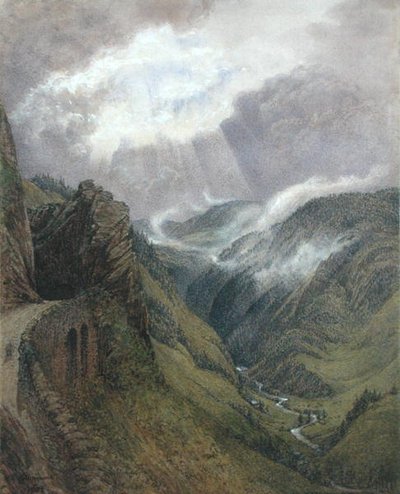 På Ruskins gamle vej mellem Morez og Les Rousses, Jura af William Gersham Collingwood