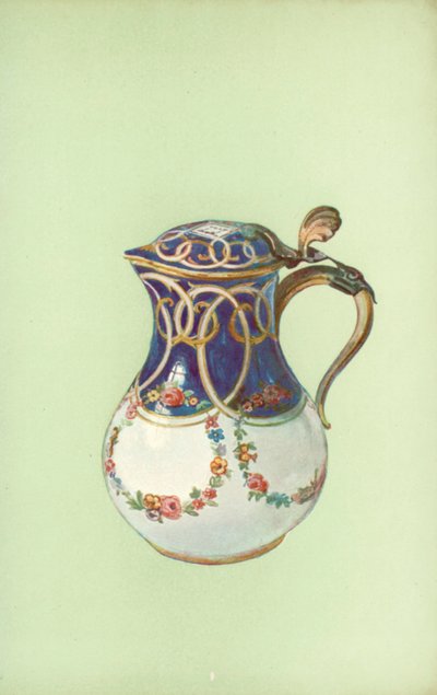 Kande, Sevres, kongeblå (farve litho) af William Gibb