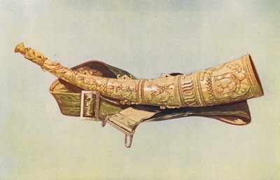 Musikinstrumenter: Oliphant (farvelitografi) af William Gibb