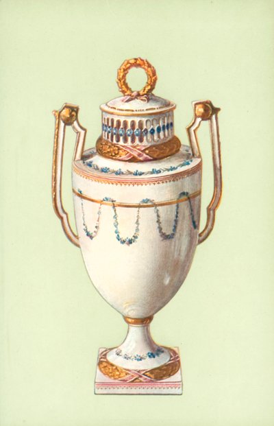 Vase, Meissen, Marcolini Periode (farve litho) af William Gibb