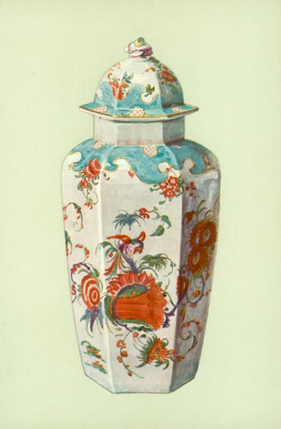 Vase, Worcester, med japansk mønster (farve litho) af William Gibb