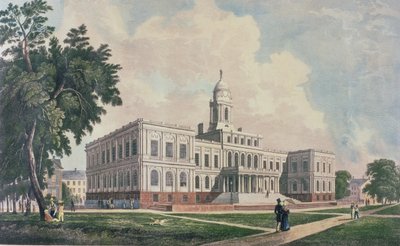 Rådhuset, graveret, trykt og farvelagt af I. Hill, 1826 af William Guy Wall