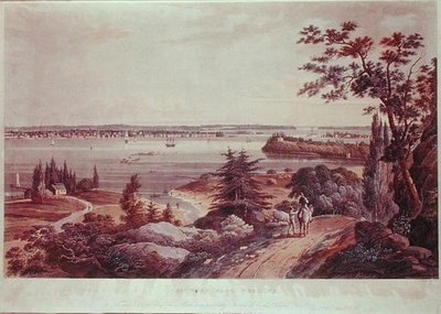 New York fra Weehawk af William Guy Wall