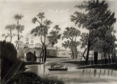 Pastoral scene, sandsynligvis 1825-1850 (grafit på sandpapir) af William Guy after Wall
