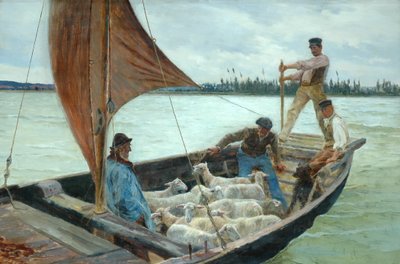 A Breezy Crossing, 1893 af William H. Bartlett