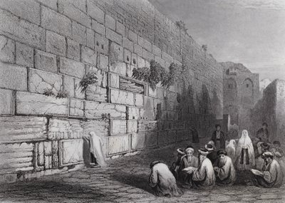 Jøder" Klagested, Jerusalem af William H. Bartlett