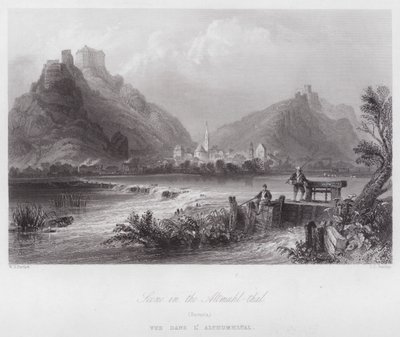 Scene i Altmuhl-thal, Bayern (gravering) af William H. Bartlett