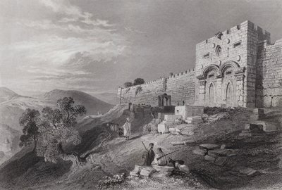 Den Gyldne Port, Jerusalem (gravering) af William H. Bartlett