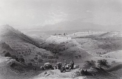 Oliebjerget og Jerusalem, fra nordøst af William H. Bartlett