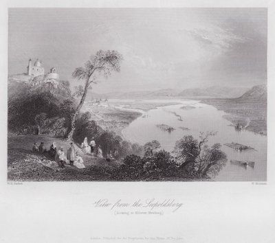 Udsigt fra Leopoldsberg, ser til Kloster Neuburg (gravering) af William H. Bartlett