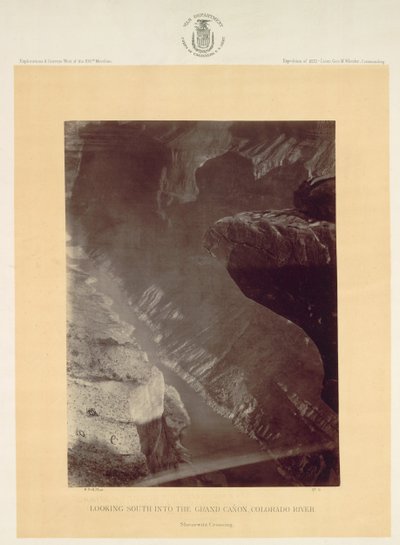 Ser mod syd ind i Grand Canyon, Colorado River, Sheavwitz, 1872. af William H. Bell