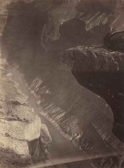 Ser mod syd ind i Grand Cañon, Colorado River, Sheavwitz Crossing, 1872. af William H. Bell