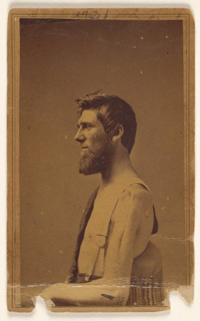 [Uidentificeret borgerkrigsoffer i profil, siddende]. af William H. Bell
