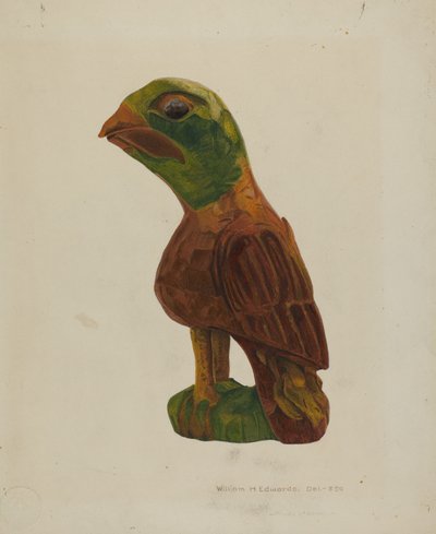 Pa. Tysk udskåret Fugl, ca. 1939. af William H Edwards