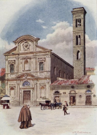 Allehelgensdag, Firenze (farve litho) af William H. Parkinson