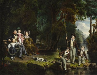 Alexander Masterton og hans kone og børn, 1834 af William Hamilton